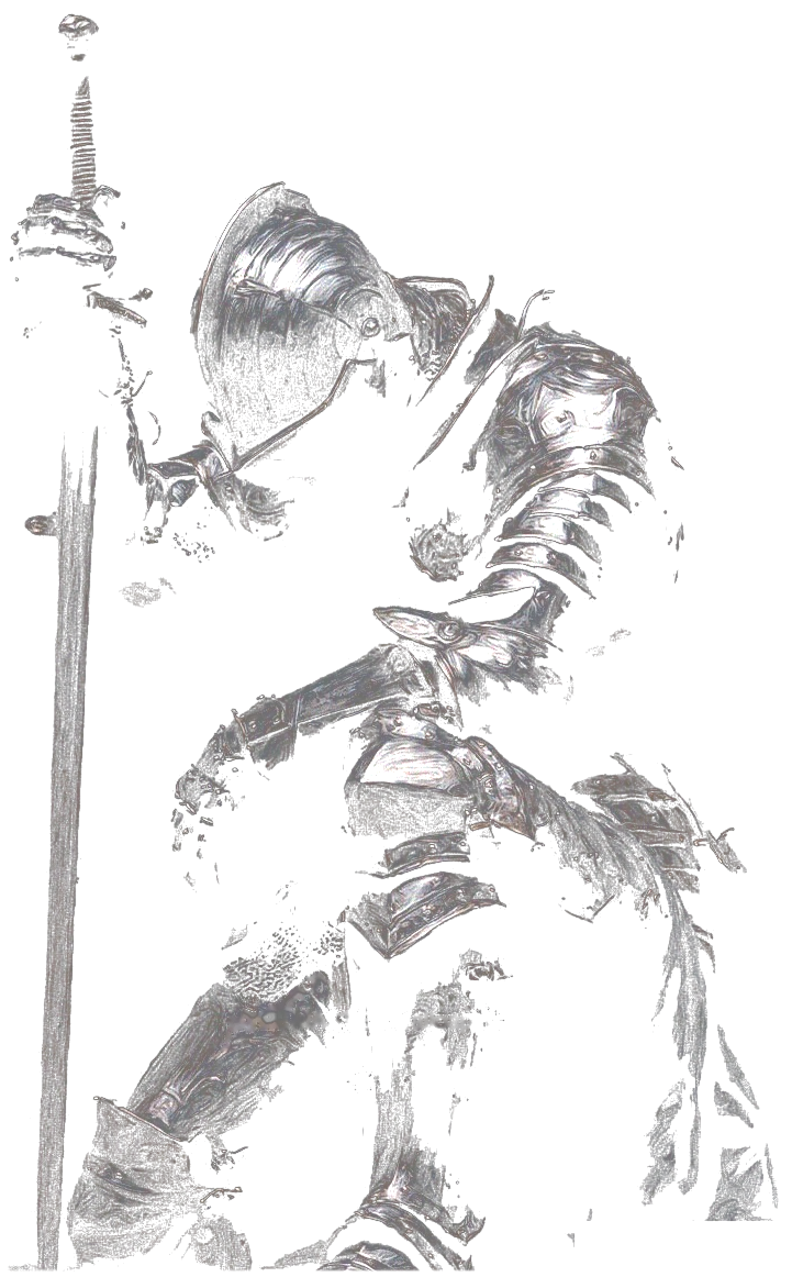Black metal knight identity figure